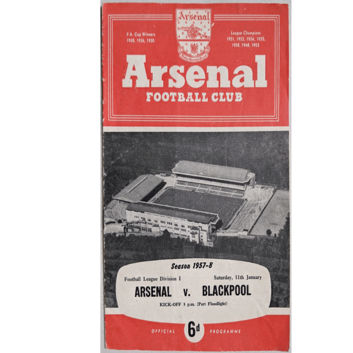 arsenal v blackpool 1957