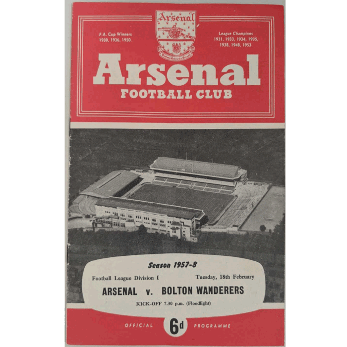 arsenal v bolton 1957