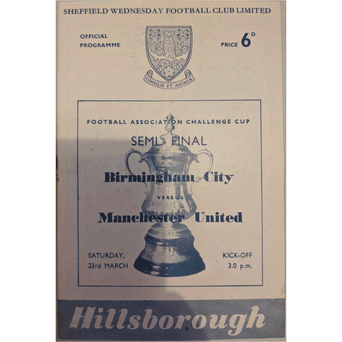 Birmingham city v man united 1957 fa cup programme