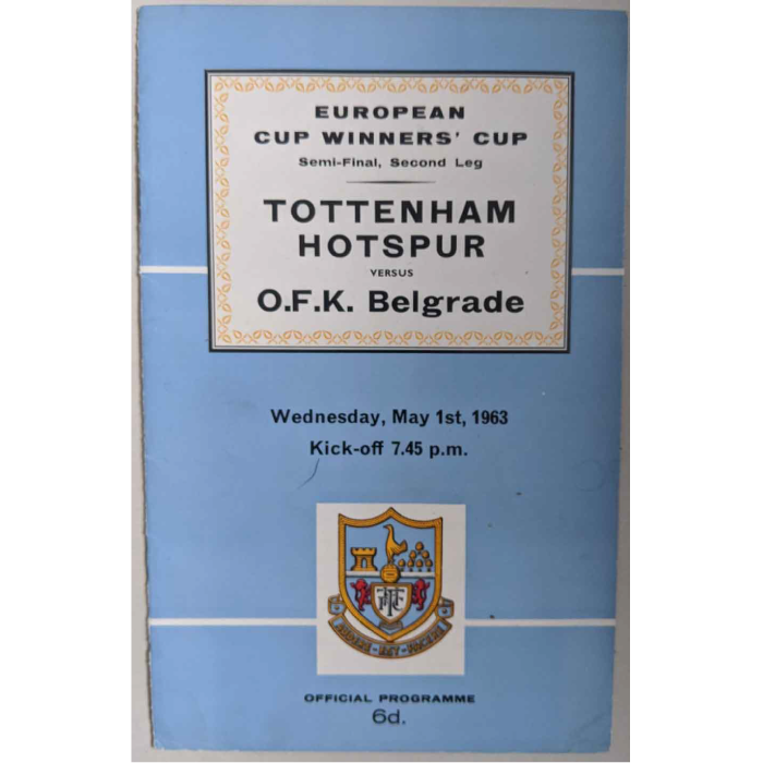 Tottenham V Belgrade Football Programme