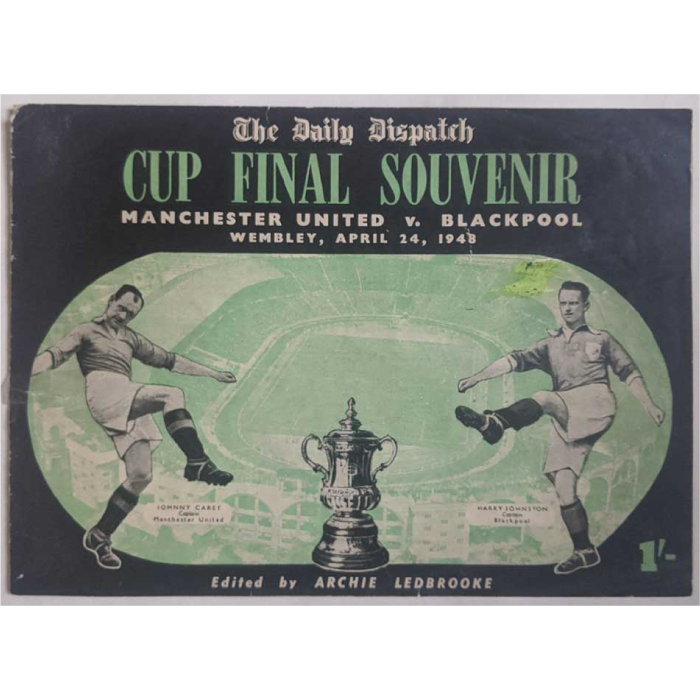 man united v blackpool souvenir fa cup programme 1948