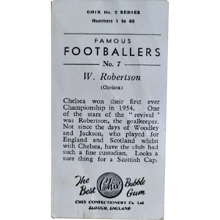 Billy Robertson football card