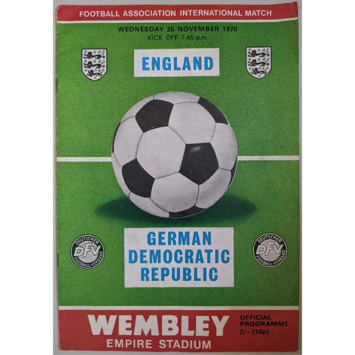Engalnd v east germany 1970 Football Programme