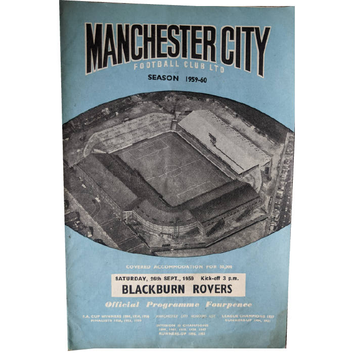 Man City V Blackburn 1959 Football Programme