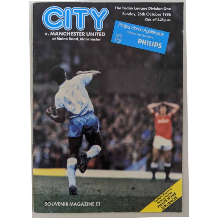 Man City V Man Utd 1986 Football Programme