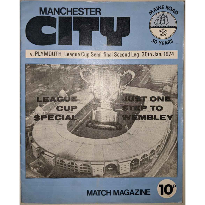 Man City V plymouth 1974 Cup Football Programme