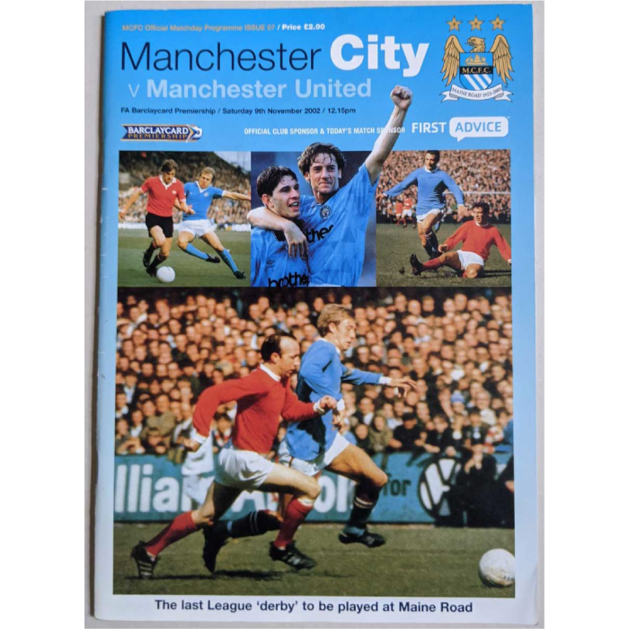 Man City V Man Utd 2002 Football Programme