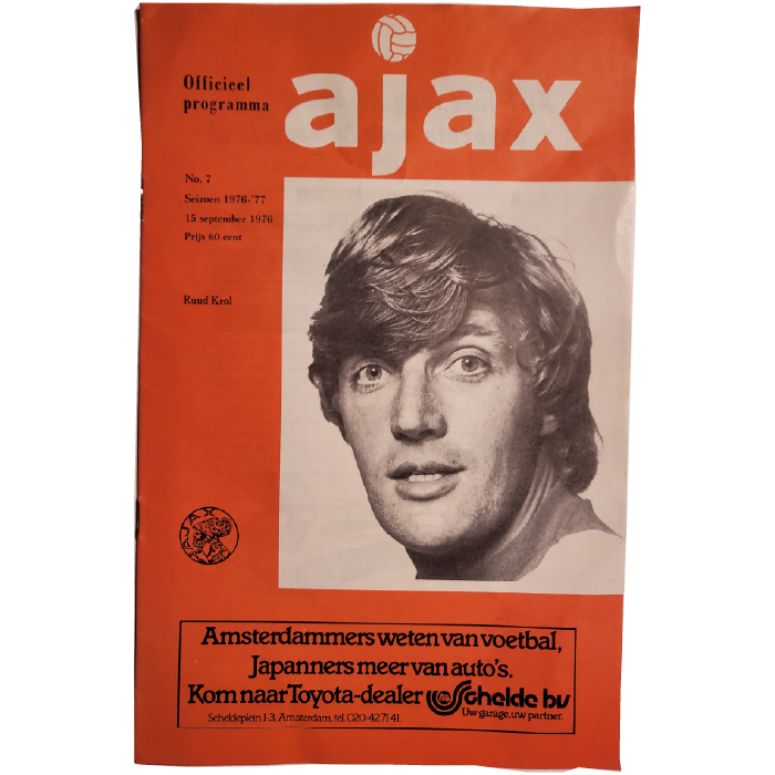 AJAX V Man Utd 1976 football programme