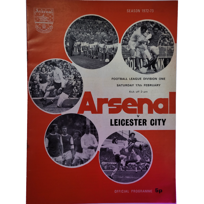 Arsenal V Leicester 1973 football programme