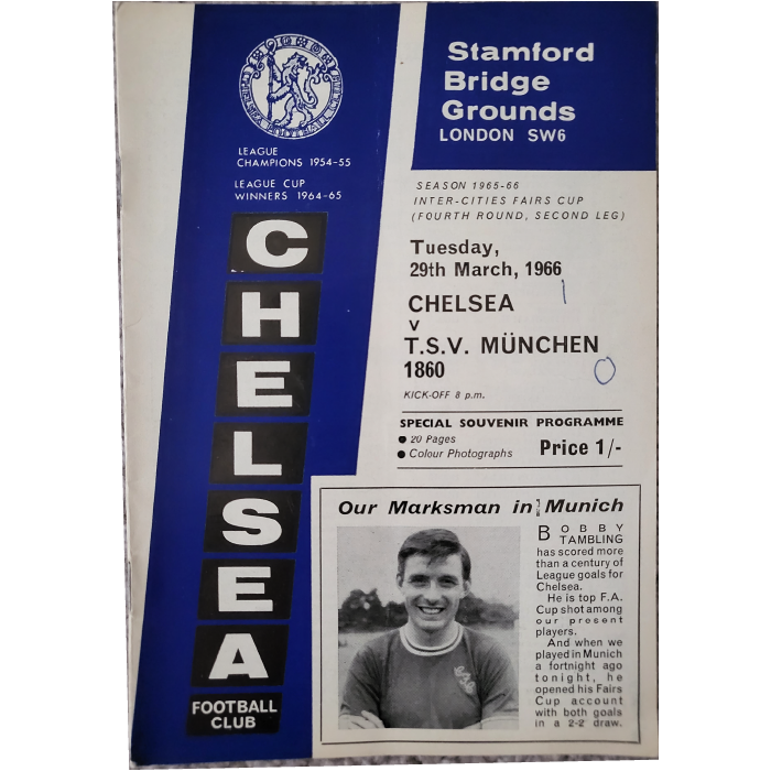 Chelsea V Munchen 1966 football programme