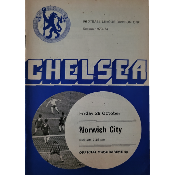 Chelsea V Norwich City 1973 football programme
