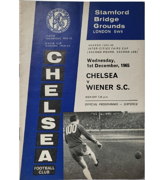 Chelsea V Wiener SC 1965 football programme