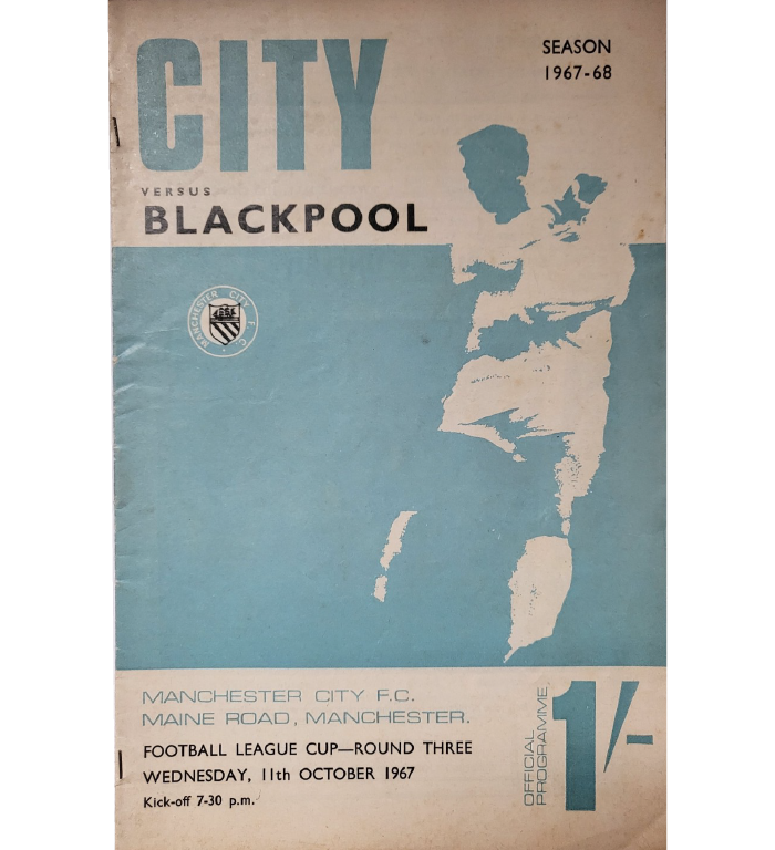 Man City V Blackpool 1967 football programme