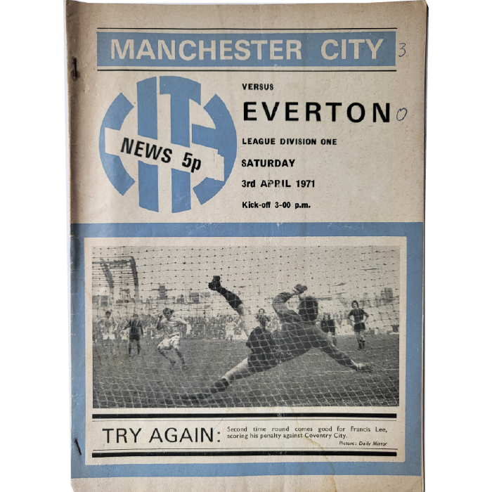 Man City V Everton 1971 football programme