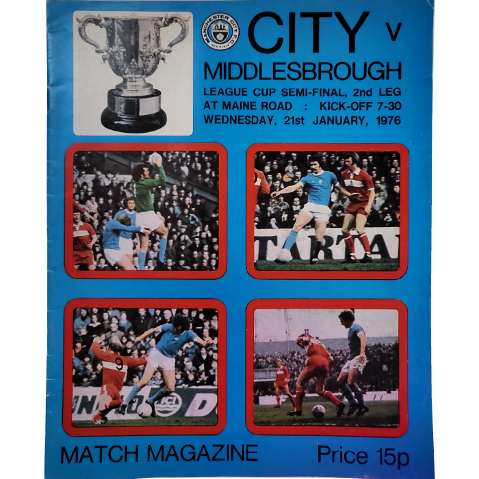 Man City V Middlesbrough 1976 football programme