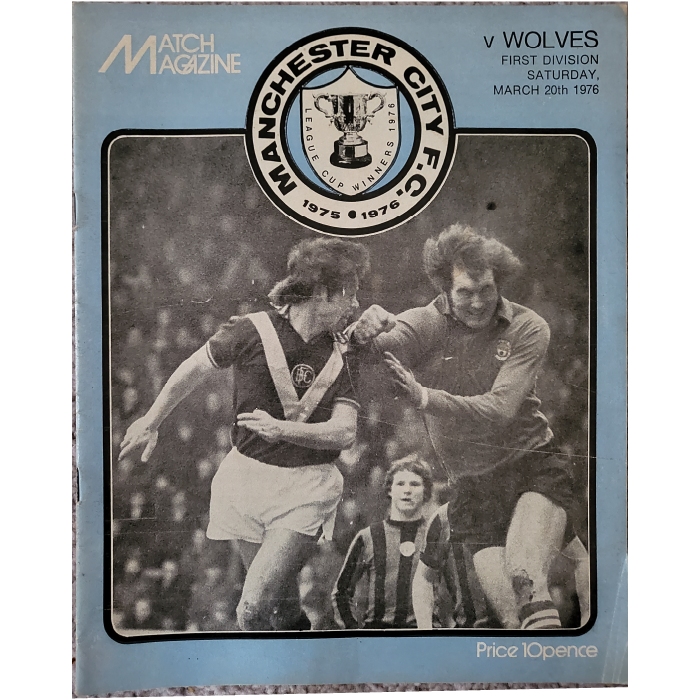 Man CIty V Wolves 1976 football programme