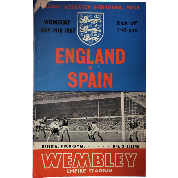England V Spain 1967 football programme