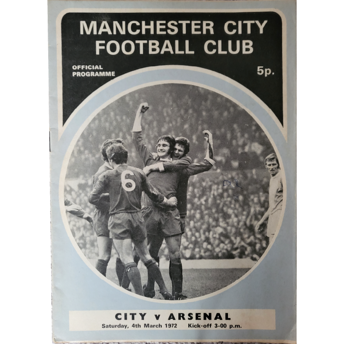 Man City V Arsenal 1972 football programme