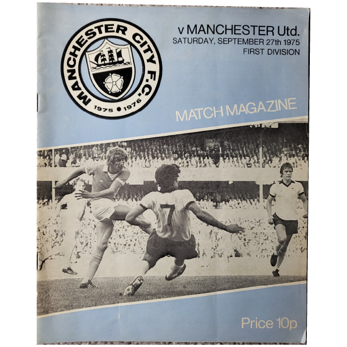 Man City V Man Utd 1975 football programme