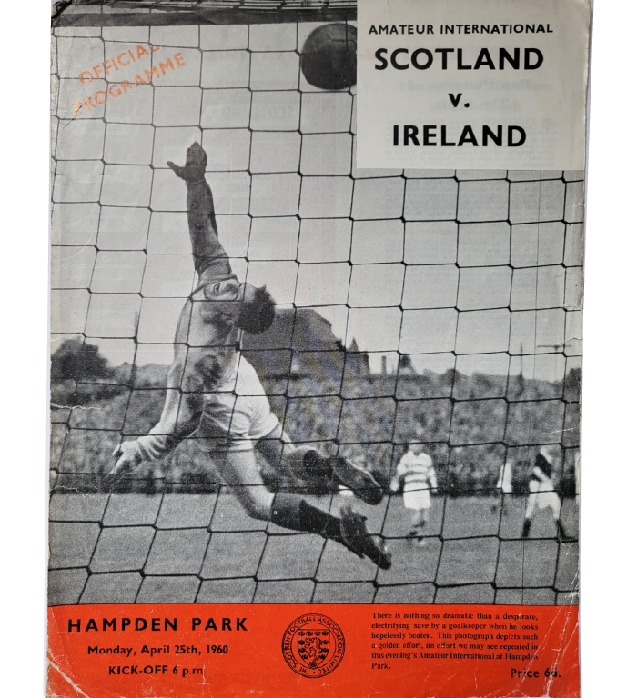 Scotland V Ireland 1960 football programme