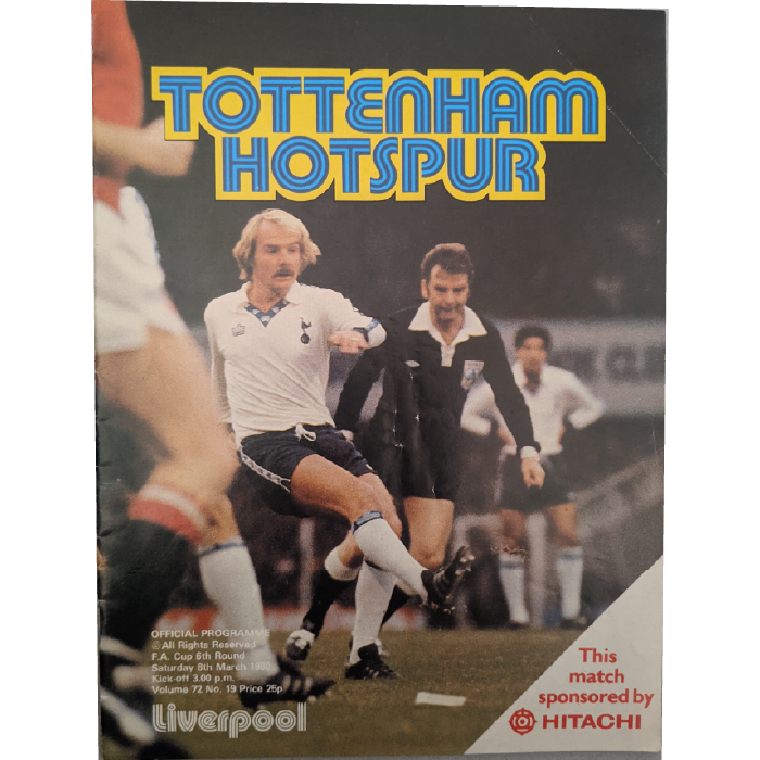 spurs v liverpool 1980 fa cup football programme