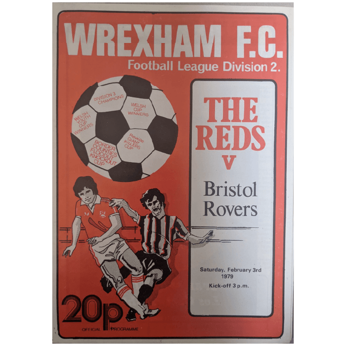 Wrexham V Bristol Rovers 1979 football programme
