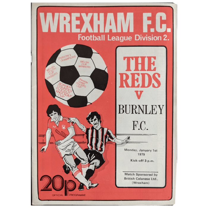 Wrexham V Burnley 1979 football programme