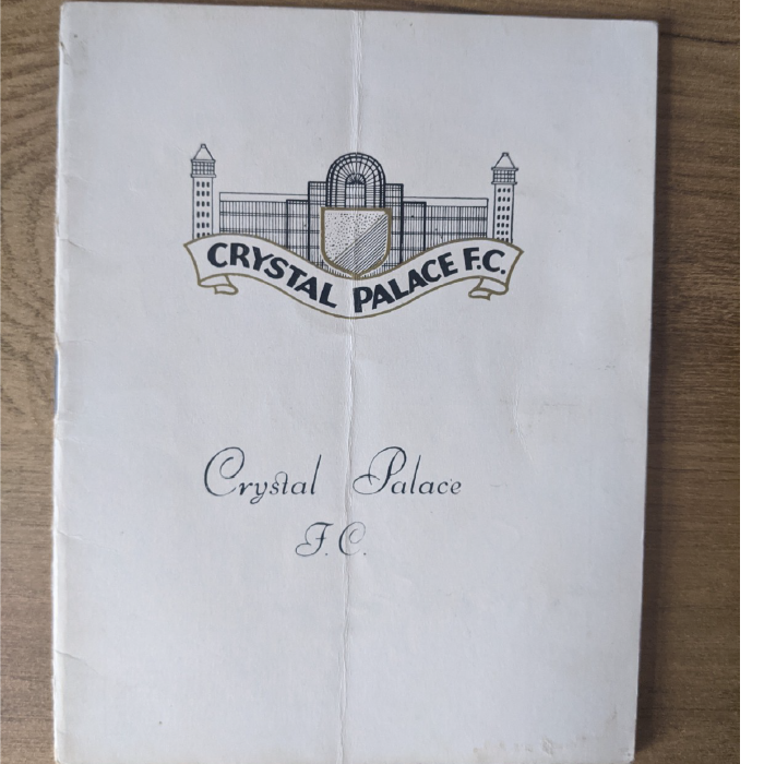 palace v wrexham 1963 football programme