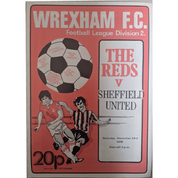 Wrexham V Sheff Utd 1978 football programme