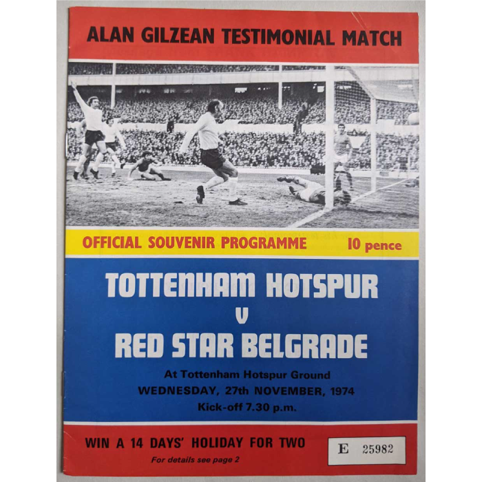 Alan Gilzean testimonial matchday programme